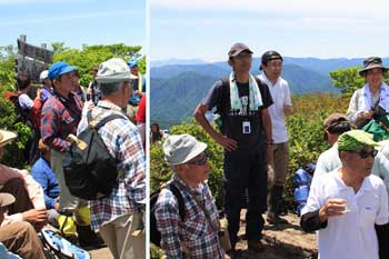 山開きのせまい頂上は大混雑 七ケ岳