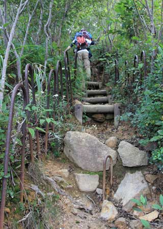この鉄棒の手すりには助かった 磐梯山(裏磐梯スキー場コース)