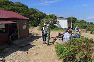 弘法清水に到着 磐梯山(裏磐梯スキー場コース)
